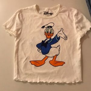 Donald Duck lettuce edge crop top